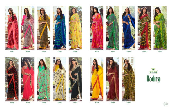 Sanskar Nadira 2 Fancy Latest Regular Casual Wear Georgette Printed Sarees Collection
